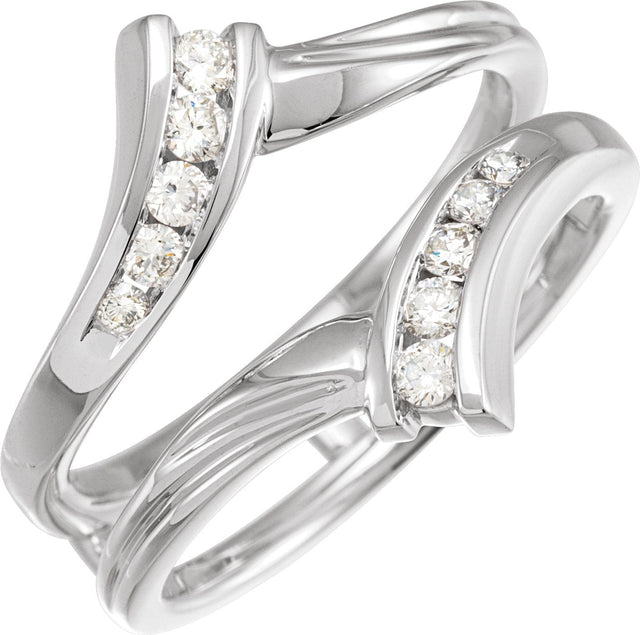 14K Gold Round Natural Diamond Ring Guard – 1/4 CTW - White Gold