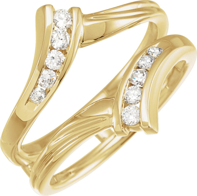 14K Gold Round Natural Diamond Ring Guard – 1/4 CTW - Yellow Gold