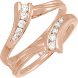 14K Gold Round Natural Diamond Ring Guard – 1/4 CTW - Rose Gold