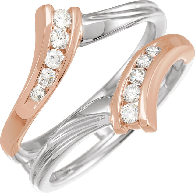 14K Gold Round Natural Diamond Ring Guard – 1/4 CTW - Two-Tone