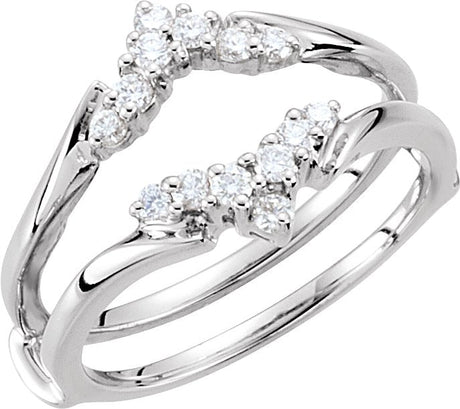 14K Gold Round Lab-Grown Diamond Ring Guard – 1.7mm Stones - White Gold