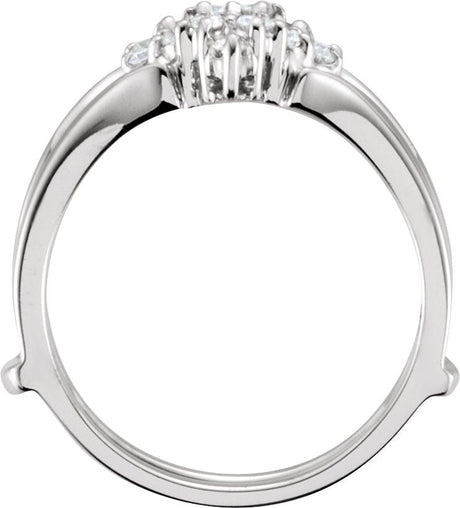 Platinum Round Natural Diamond Ring Guard – 1.7mm Stones - view 2