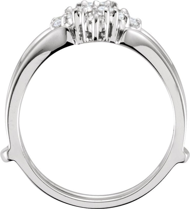 Platinum Round Natural Diamond Ring Guard – 1.7mm Stones - view 2