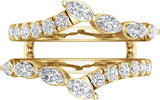 14K Gold Marquise Lab-Grown Diamond Ring Guard – 4.7x2.4mm - Yellow Gold - view 3