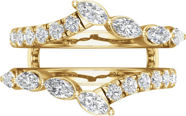 14K Gold Marquise Lab-Grown Diamond Ring Guard – 4.7x2.4mm - Yellow Gold - view 3
