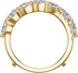 14K Gold Marquise Lab-Grown Diamond Ring Guard – 4.7x2.4mm - Yellow Gold - view 2