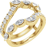 14K Gold Marquise Lab-Grown Diamond Ring Guard – 4.7x2.4mm - Yellow Gold