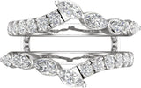 14K Gold Marquise Lab-Grown Diamond Ring Guard – 4.7x2.4mm - White Gold - view 3