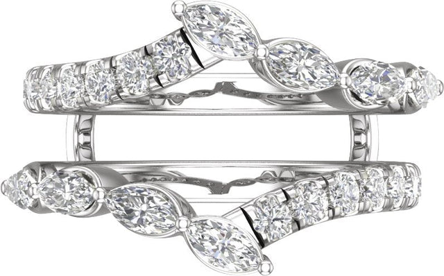 14K Gold Marquise Lab-Grown Diamond Ring Guard – 4.7x2.4mm - White Gold - view 3