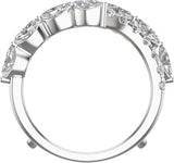 14K Gold Marquise Lab-Grown Diamond Ring Guard – 4.7x2.4mm - White Gold - view 2