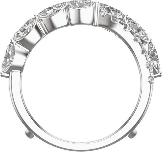 14K Gold Marquise Lab-Grown Diamond Ring Guard – 4.7x2.4mm - White Gold - view 2
