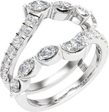 14K Gold Marquise Lab-Grown Diamond Ring Guard – 4.7x2.4mm - White Gold