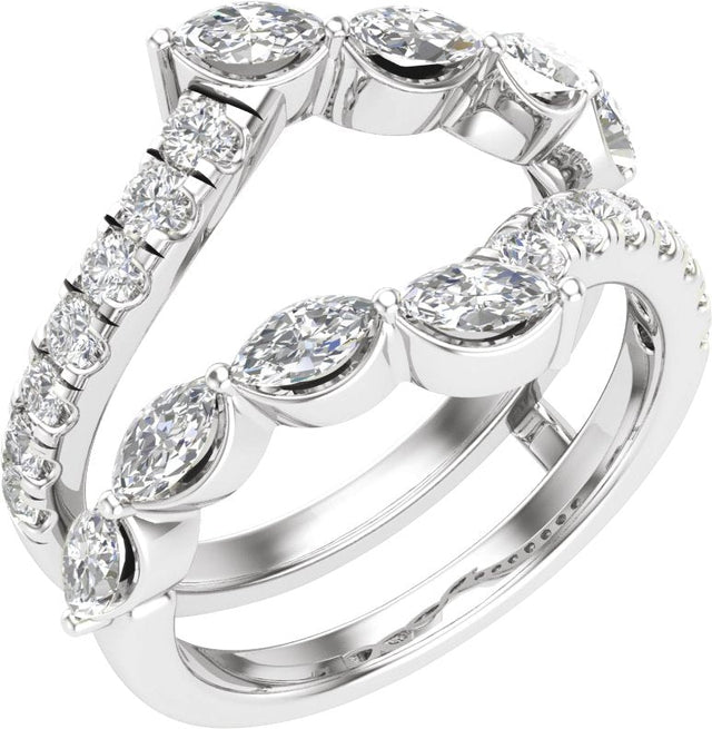 14K Gold Marquise Lab-Grown Diamond Ring Guard – 4.7x2.4mm - White Gold