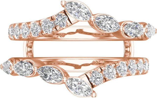 14K Gold Marquise Lab-Grown Diamond Ring Guard – 4.7x2.4mm - Rose Gold - view 3