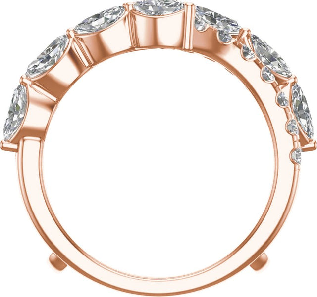 14K Gold Marquise Lab-Grown Diamond Ring Guard – 4.7x2.4mm - Rose Gold - view 2