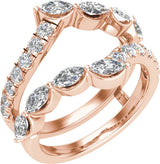 14K Gold Marquise Lab-Grown Diamond Ring Guard – 4.7x2.4mm - Rose Gold