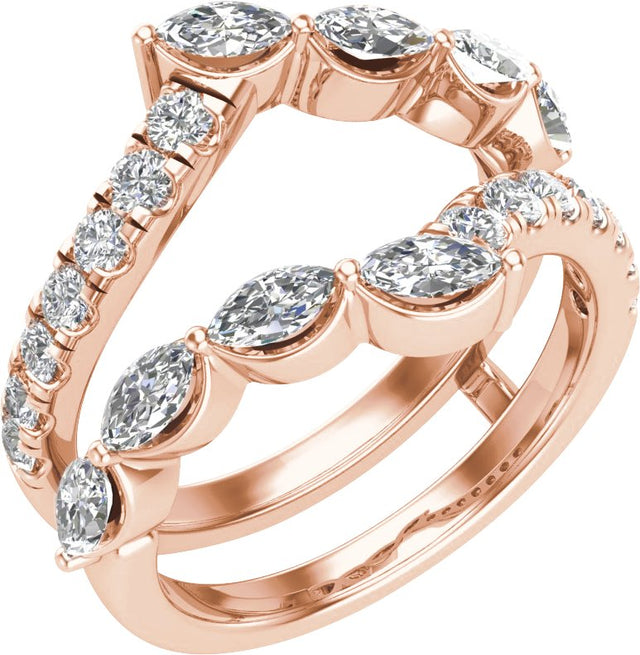 14K Gold Marquise Lab-Grown Diamond Ring Guard – 4.7x2.4mm - Rose Gold
