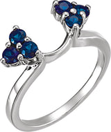 14K Gold Round Natural Blue Sapphire Wrap-Style Ring Enhancer – 2.8mm Stones