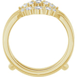 14K Gold Round Lab-Grown Diamond Grooved Accented Ring Guard - Yellow Gold - view 2