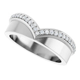 14K Gold Round Lab-Grown Diamond Contour Band IV - White Gold - view 5
