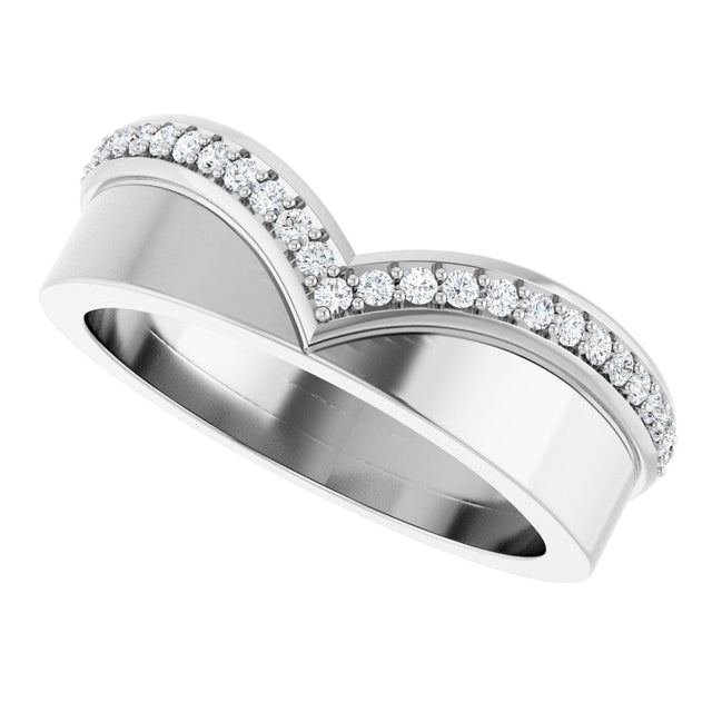 Platinum Round Lab-Grown Diamond Contour Band IV - view 5
