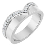 Platinum Round Natural Diamond Contour Band No. 3