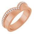14K Gold Round Natural Diamond Contour Band No. 2 - Rose Gold