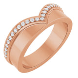 14K Gold Round Lab-Grown Diamond Contour Band IV - Rose Gold