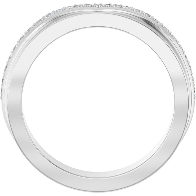 Platinum Round Lab-Grown Diamond Contour Band IV - view 2