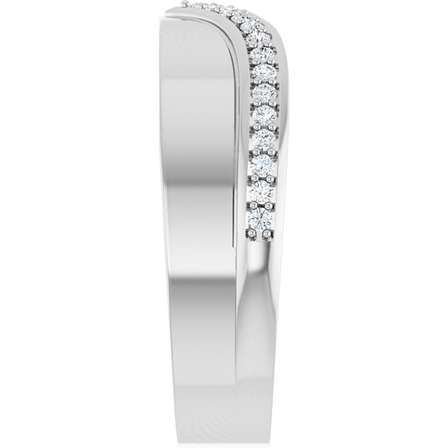 Platinum Round Lab-Grown Diamond Contour Band IV - view 4