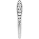 Platinum Round Natural Diamond Milgrain Edge Accented Contour Band II - view 4