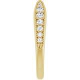 14K Gold Round Lab-Grown Diamond Milgrain Edge Accented Contour Band II No. 2 - Yellow Gold - view 4