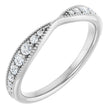 Platinum Round Natural Diamond Milgrain Edge Accented Contour Band II