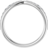 Platinum Round Natural Diamond Milgrain Edge Accented Contour Band II - view 2