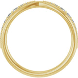 14K Gold Round Lab-Grown Diamond Milgrain Edge Accented Contour Band II No. 2 - Yellow Gold - view 2