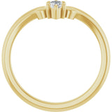 14K Gold Marquise Lab-Grown Diamond Contour Band – 4x3mm - Yellow Gold - view 2