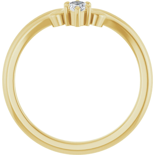 14K Gold Marquise Lab-Grown Diamond Contour Band – 4x3mm - Yellow Gold - view 2