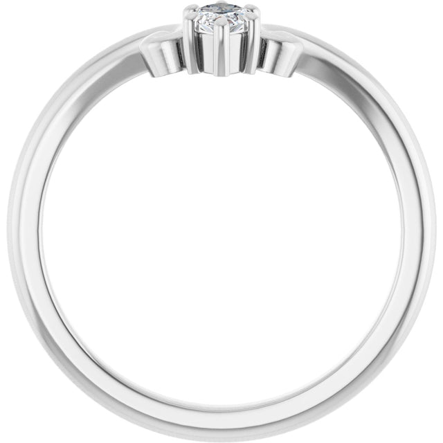 Platinum Marquise Lab-Grown Diamond Contour Band – 4x3mm - view 2