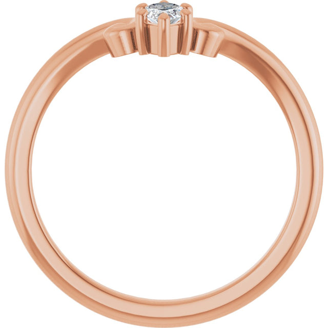 14K Gold Marquise Lab-Grown Diamond Contour Band – 4x3mm - Rose Gold - view 2