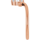 14K Gold Marquise Natural Diamond Contour Band – 4x3mm - Rose Gold - view 4