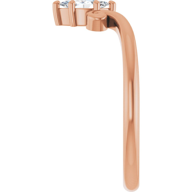 14K Gold Marquise Natural Diamond Contour Band – 4x3mm - Rose Gold - view 4
