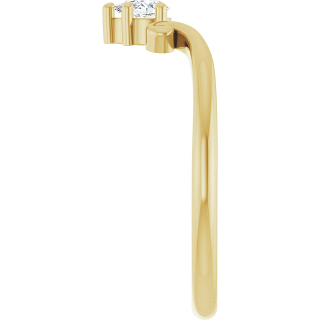 14K Gold Marquise Lab-Grown Diamond Contour Band – 4x3mm - Yellow Gold - view 4