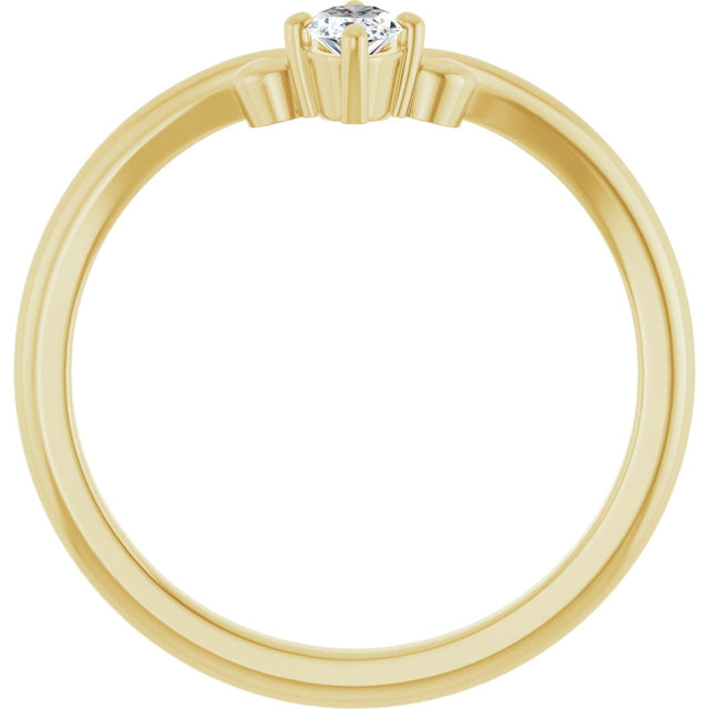 14K Gold Marquise Lab-Grown Diamond Contour Band – 4x3mm - Yellow Gold - view 2