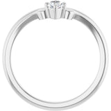 14K Gold Marquise Lab-Grown Diamond Contour Band – 4x3mm - White Gold - view 2