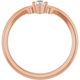 14K Gold Marquise Lab-Grown Diamond Contour Band – 4x3mm - Rose Gold - view 2