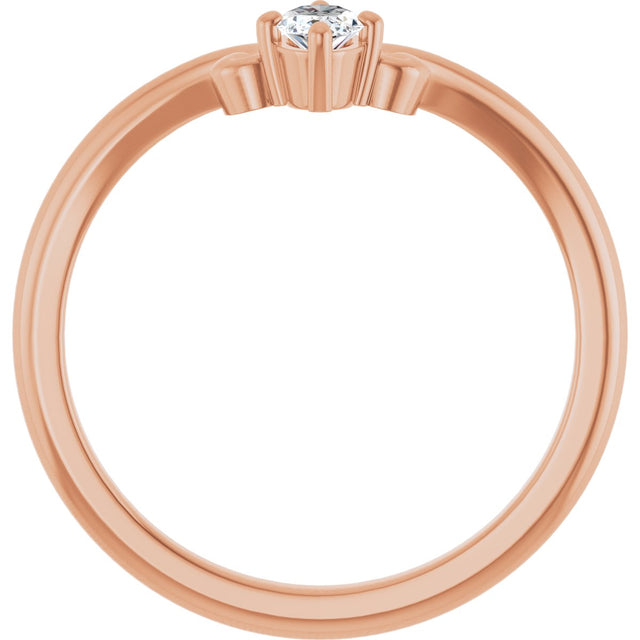 14K Gold Marquise Lab-Grown Diamond Contour Band – 4x3mm - Rose Gold - view 2