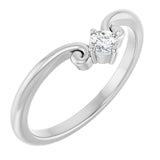 14K Gold Marquise Natural Diamond Contour Band – 4x3mm - White Gold