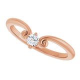 14K Gold Marquise Natural Diamond Contour Band – 4x3mm - Rose Gold - view 5