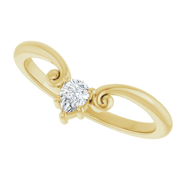 14K Gold Marquise Lab-Grown Diamond Contour Band – 4x3mm - Yellow Gold - view 5