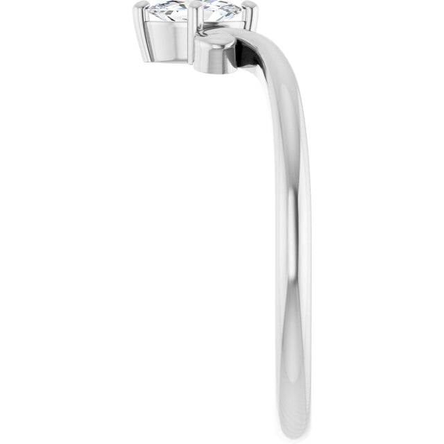 14K Gold Marquise Lab-Grown Diamond Contour Band – 4x3mm - White Gold - view 4